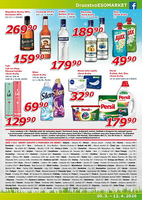 akční leták ESO MARKET 30.3.2026-12.4.2026