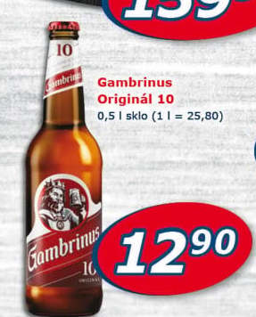 Pivo světlé výčepní Originál 10° Gambrinus