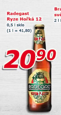 Pivo světlý ležák 12° Ryze hořká Radegast