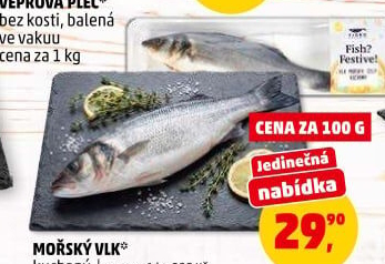 Mořský vlk kuchaný Fjord Bohemia