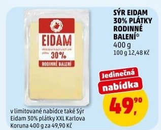 Sýr Eidam 30% Zlatý sýr Milkpol