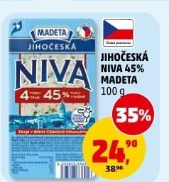 Sýr Niva Jihočeská 45% Madeta