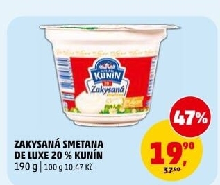 Zakysaná smetana de luxe Mlékárna Kunín 20%