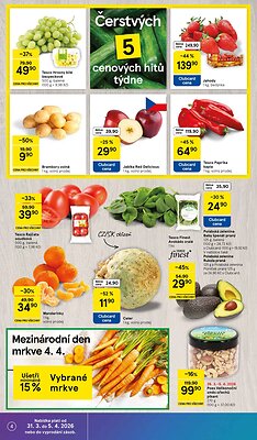 akční leták Tesco 31.3.2026-5.4.2026
