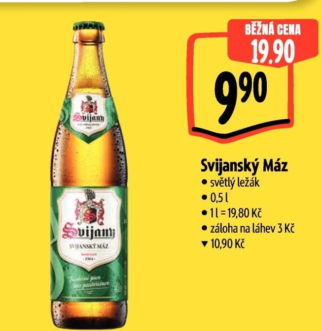 Pivo světlý ležák 11° Svijanský Máz Svijany