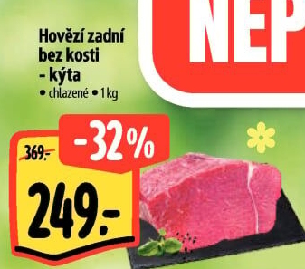 Hovězí kýta zadní bez kosti