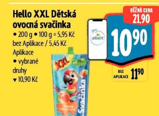 Ovocná kapsička Svačinka Hello