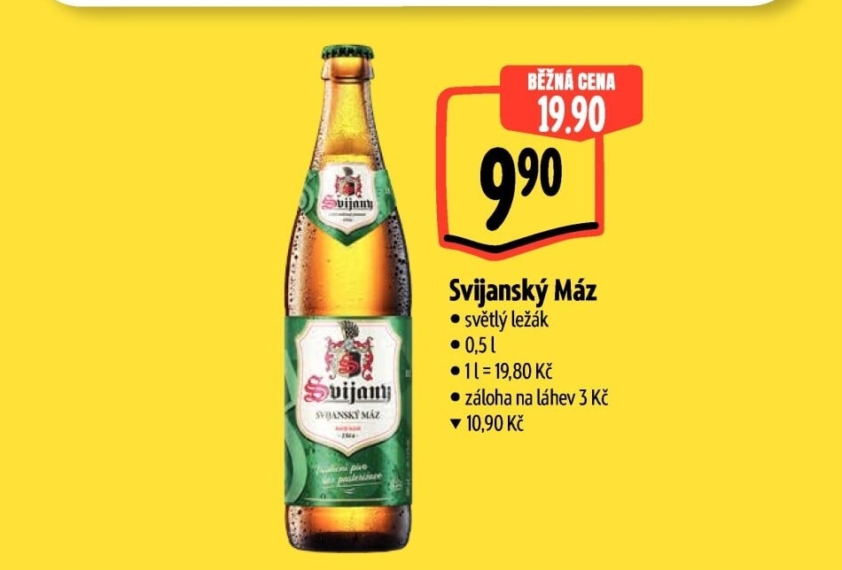 Pivo světlý ležák 11° Svijanský Máz Svijany