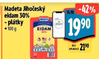 Sýr Eidam Jihočeský 30% Madeta