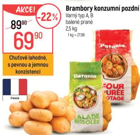 Brambory konzumní pozdní
