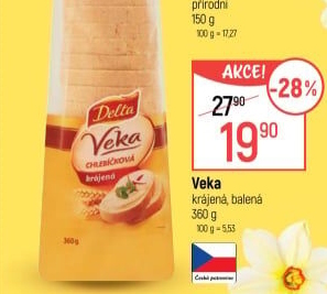 Veka chlebíčková Delta
