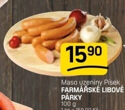 Párky farmářské libové Maso uzeniny Písek