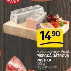 Paštika játrová písecká Maso uzeniny Písek