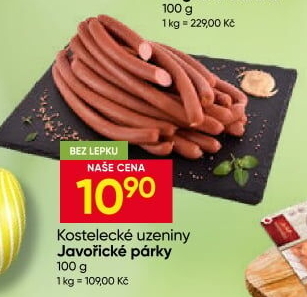 Párky javořické Kostelecké uzeniny