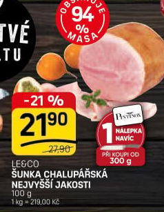 Chalupářská šunka nejvyšší jakosti Le&amp