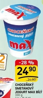 Jogurt smetanový max bílý Choceňský