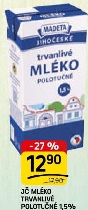 Mléko trvanlivé Jihočeské Madeta - 1,5% polotučné
