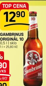 Pivo světlé výčepní Originál 10° Gambrinus