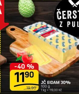 Sýr Eidam Jihočeský 30% Madeta