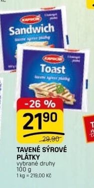 Sýr tavený plátky Kapucín