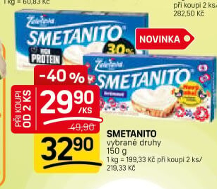 Sýr tavený Smetanito Želetava