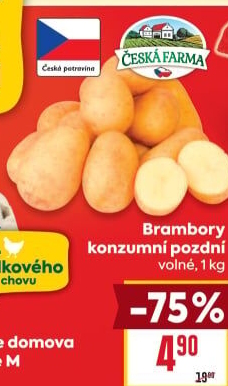 Brambory konzumní pozdní Česká farma