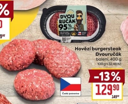 Hovězí burger dvouručák Láďa Grileman Kostelecké uzeniny