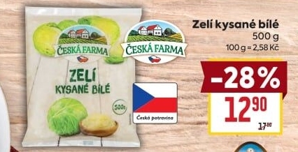 Zelí bílé kysané Česká farma