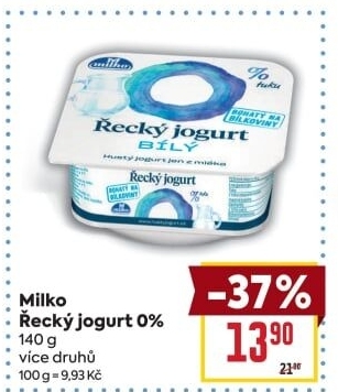 Bílý jogurt řecký 0% Milko
