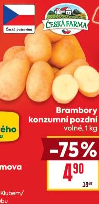 Brambory konzumní pozdní Česká farma
