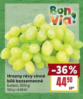 Hrozny bílé bezsemenné Billa Bonvia