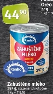 Mléko zahuštěné slazené Ranko