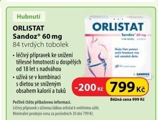 Doplněk stravy na snížení nadváhy Orlistat Sandoz