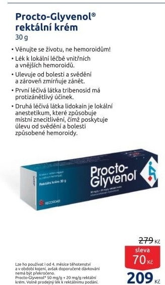Krém na léčbu hemoroidů Procto-Glyvenol