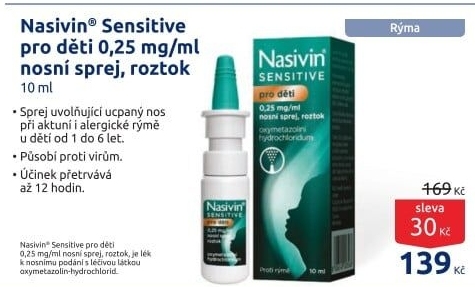 Nosní sprej pro děti Sensitive Nasivin