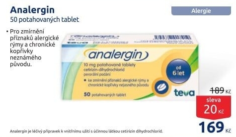 Tablety proti alergii Analergin