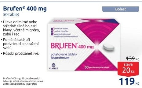 Tablety proti bolesti 400 Brufen Viatris