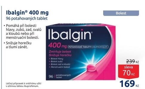 Tablety proti bolesti 400 Ibalgin
