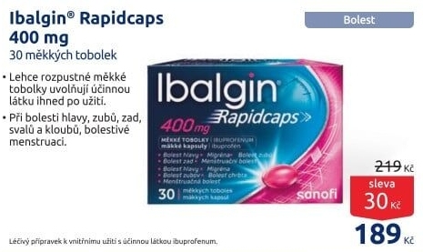 Tablety proti bolesti Rapidcaps Ibalgin