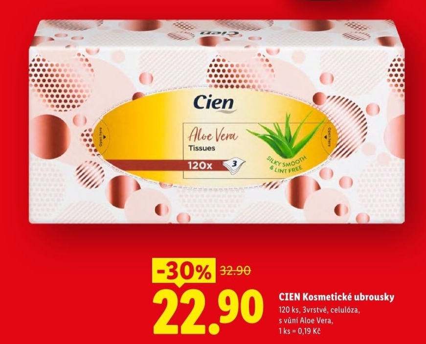 Papírové kapesníčky 3vrstvé Cien - box