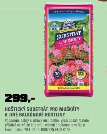 Substrát muškátyHoštický