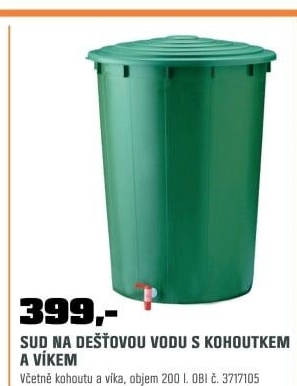 Sud na vodu kulatý200l s výp.kohoutkem