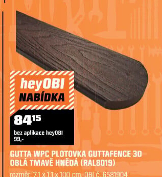 WPC plotovka 3Doblá oak brown