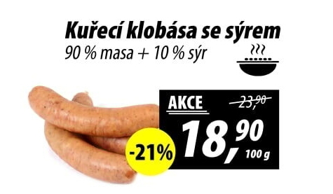 Kuřecí klobása se sýrem