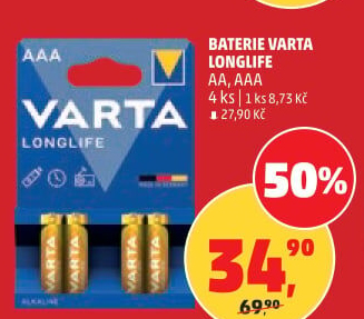 Baterie alkalické Longlife Varta