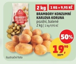Brambory konzumní pozdní Karlova Koruna