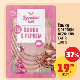 Šunka s pepřovým dekorem Řezníkův talíř