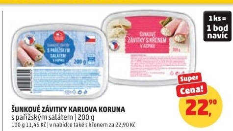 Šunkový závitek s křenem Karlova Koruna