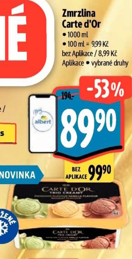Zmrzlina ve vaničce Carte D'