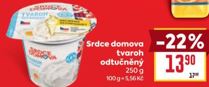 Tvaroh odtučněný Srdce Domova